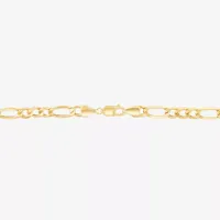 Gold Opulence 10K Gold 10 Inch Solid Figaro Link Bracelet