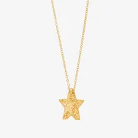 Womens 10K Gold Star Pendant Necklace