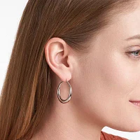 Sterling Silver Graduated Hoop Earrings