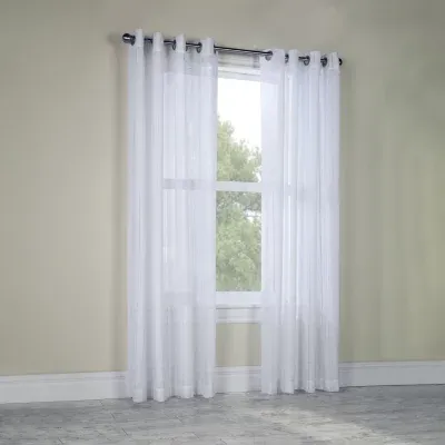 Broadway Grommet Top Sheer Single Curtain Panels