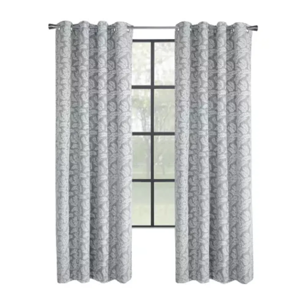 Paraiso Jacquard Energy Saving Blackout Grommet Top Single Curtain Panel