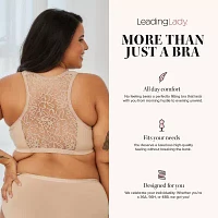 Leading Lady The Indy- Cotton Front Close Lace Racerback Bra- 138