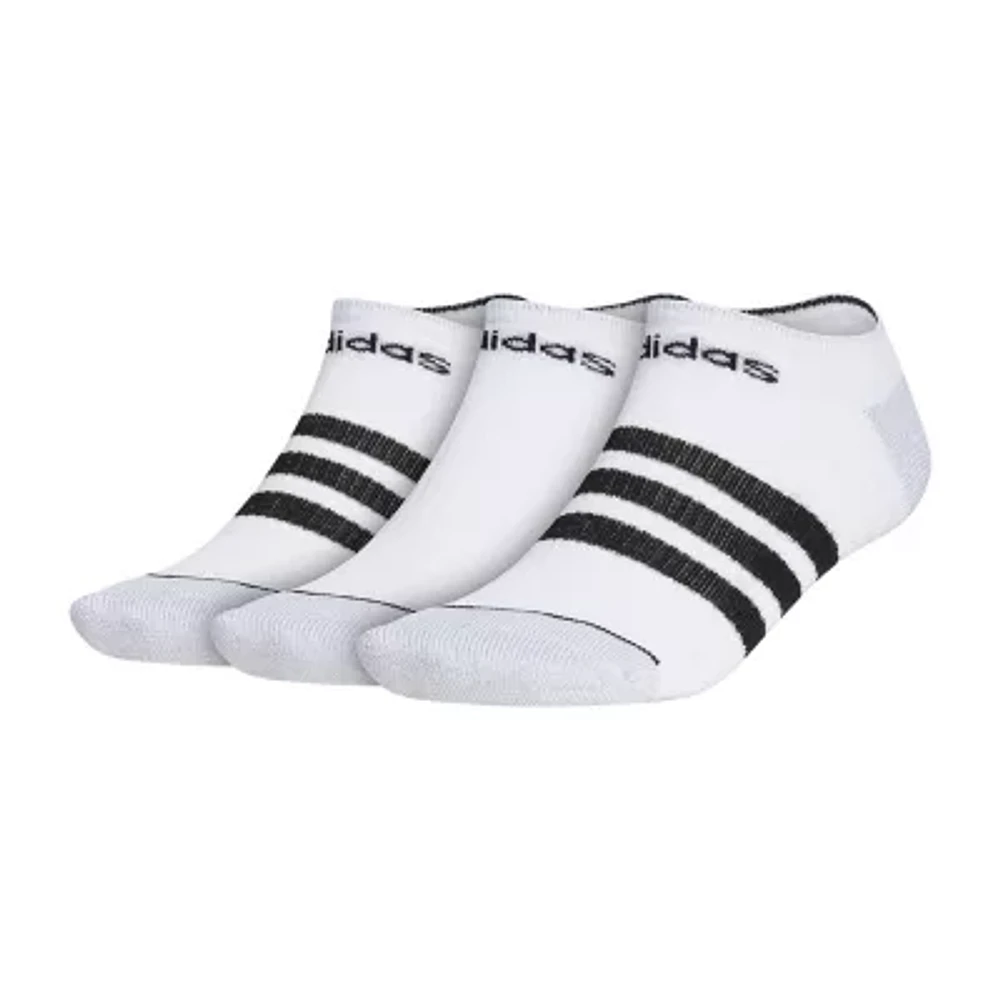 adidas Core 3 Stripe 3 Pair No Show Socks Mens