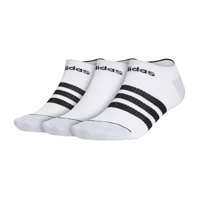 adidas Core 3 Stripe 3 Pair No Show Socks Mens