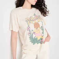 Juniors Womens Crew Neck Short Sleeve Winnie The Pooh Graphic T-Shirt