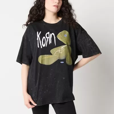 Juniors Korn Doll Oversized Tee Womens Crew Neck Short Sleeve Graphic T-Shirt