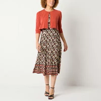 Danny & Nicole Womens Geometric Midi Jacket Dress