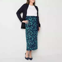 Liz Claiborne Womens Mid Rise Midi Full Skirt