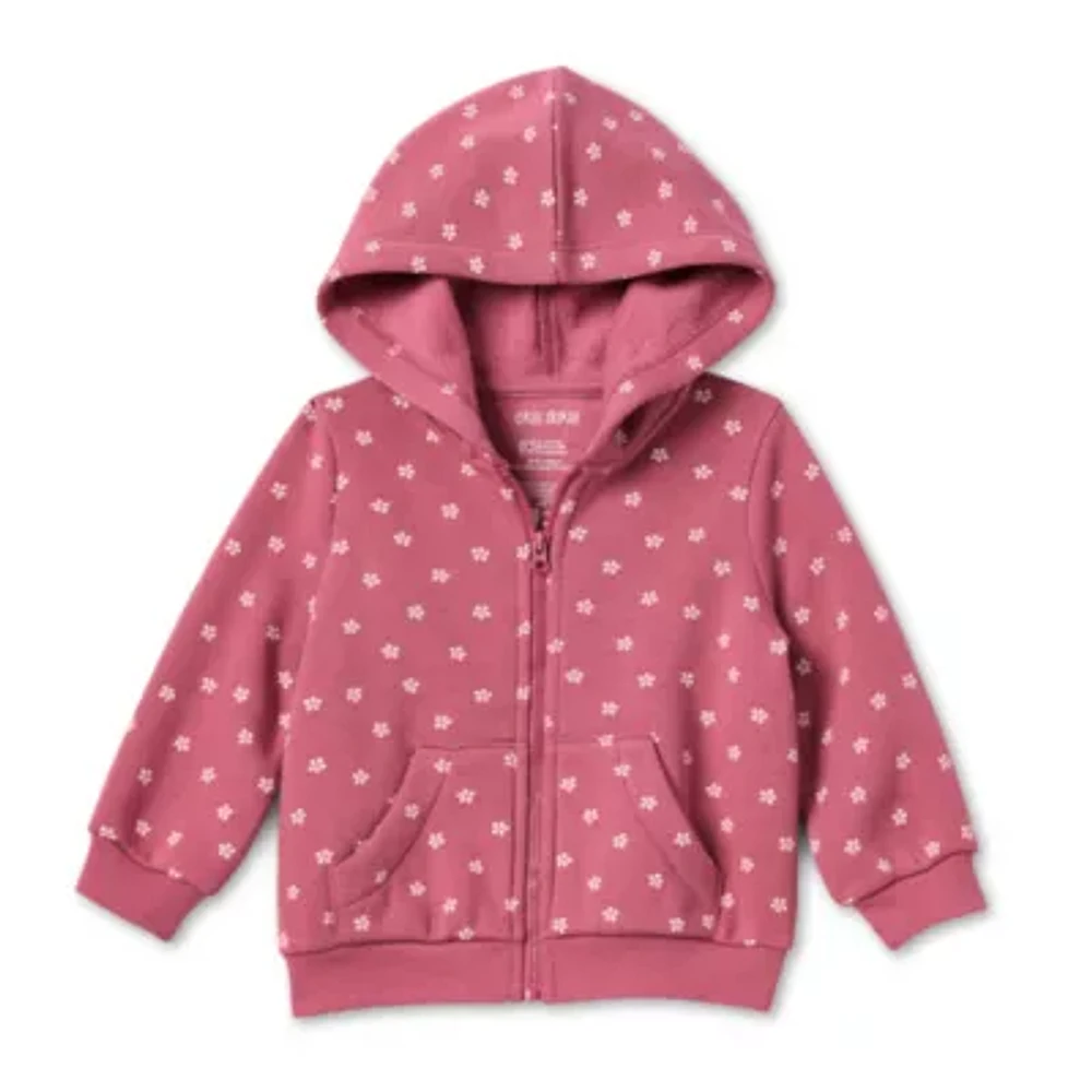 Okie Dokie Baby Girls Fleece Hooded Lightweight Jacket