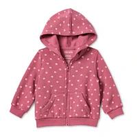 Okie Dokie Baby Girls Fleece Hooded Lightweight Jacket