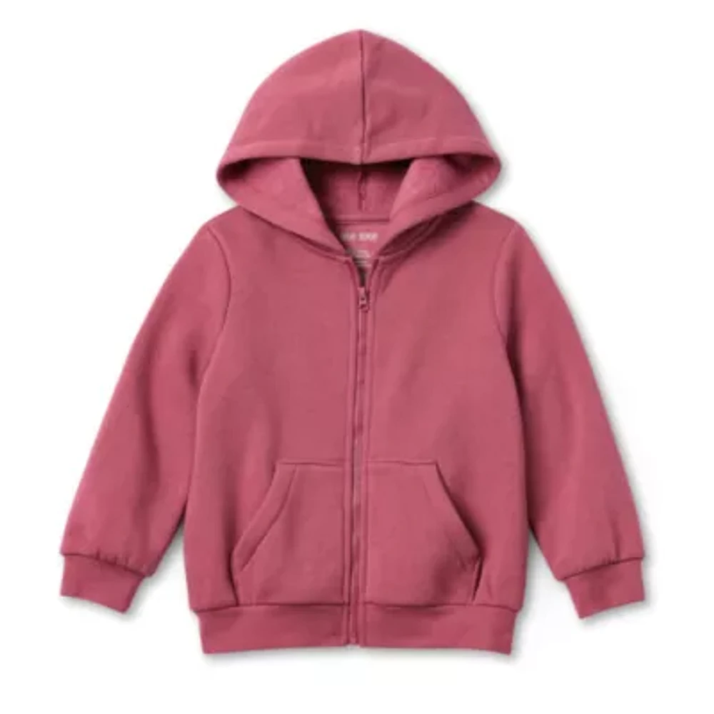 Okie Dokie Toddler Girls Fleece Hooded Lightweight Jacket