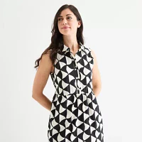 Be by CHETTA B Womens Sleeveless Geometric Maxi Dress