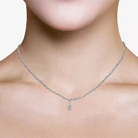 Womens 1 CT. T.W. Lab Grown White Diamond 10K White Gold Pear 18 Inch Pendant Necklace