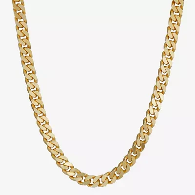 Made in Italy Womens 24K Gold Over Silver 22 Inch Curb Chain Necklace