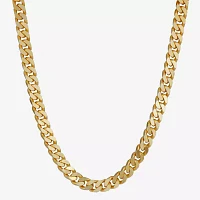 Made in Italy Womens 24K Gold Over Silver 22 Inch Curb Chain Necklace