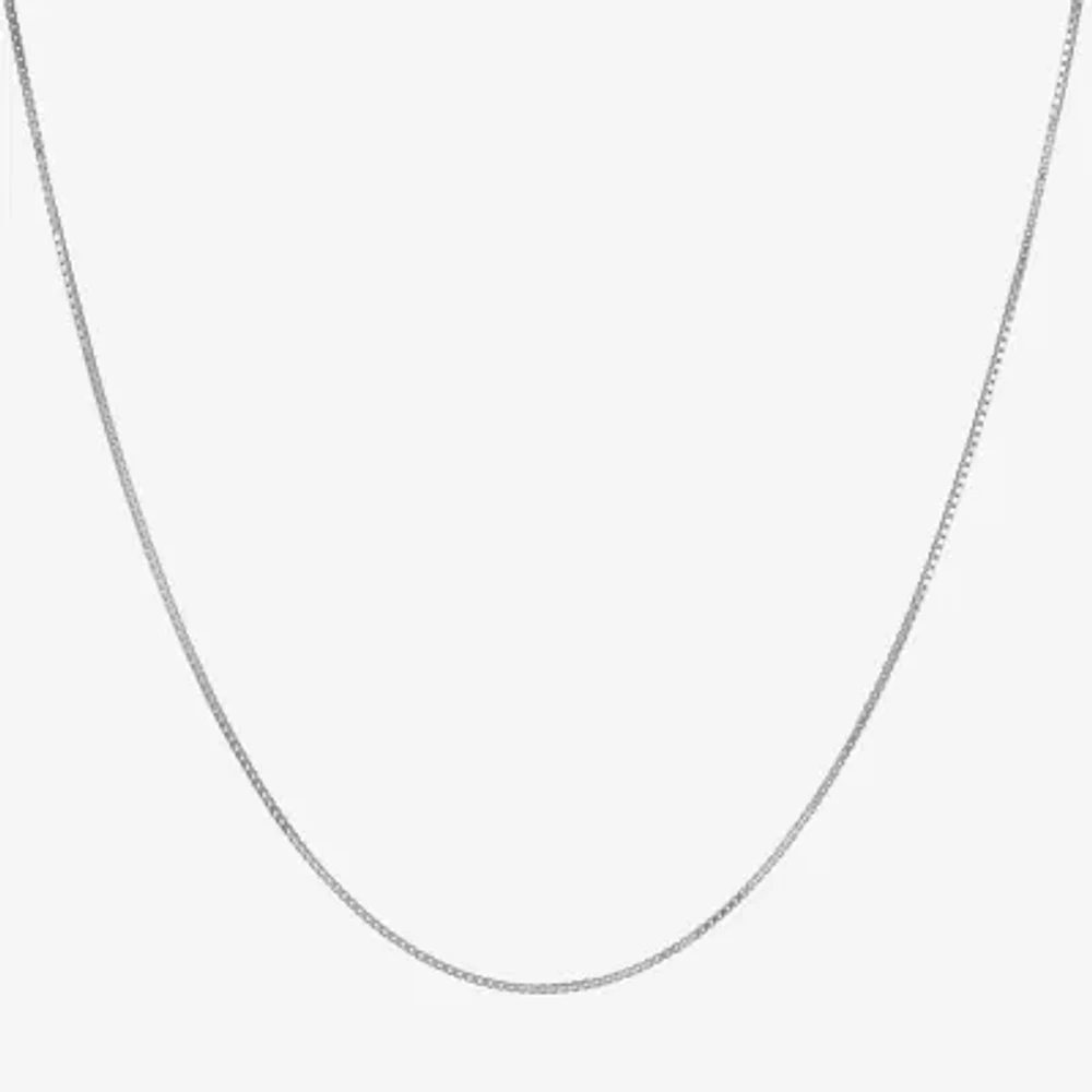 Made Italy Womens Sterling Silver 16 Inch Box Chain Necklace