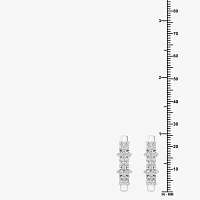 Womens 1 CT. T.W. Lab Grown White Diamond Sterling Silver 23.3mm Hoop Earrings