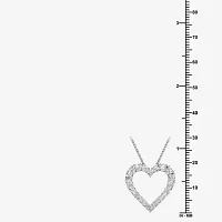 Womens 1 CT. T.W. Lab Grown White Diamond Sterling Silver Heart 18 Inch Pendant Necklace