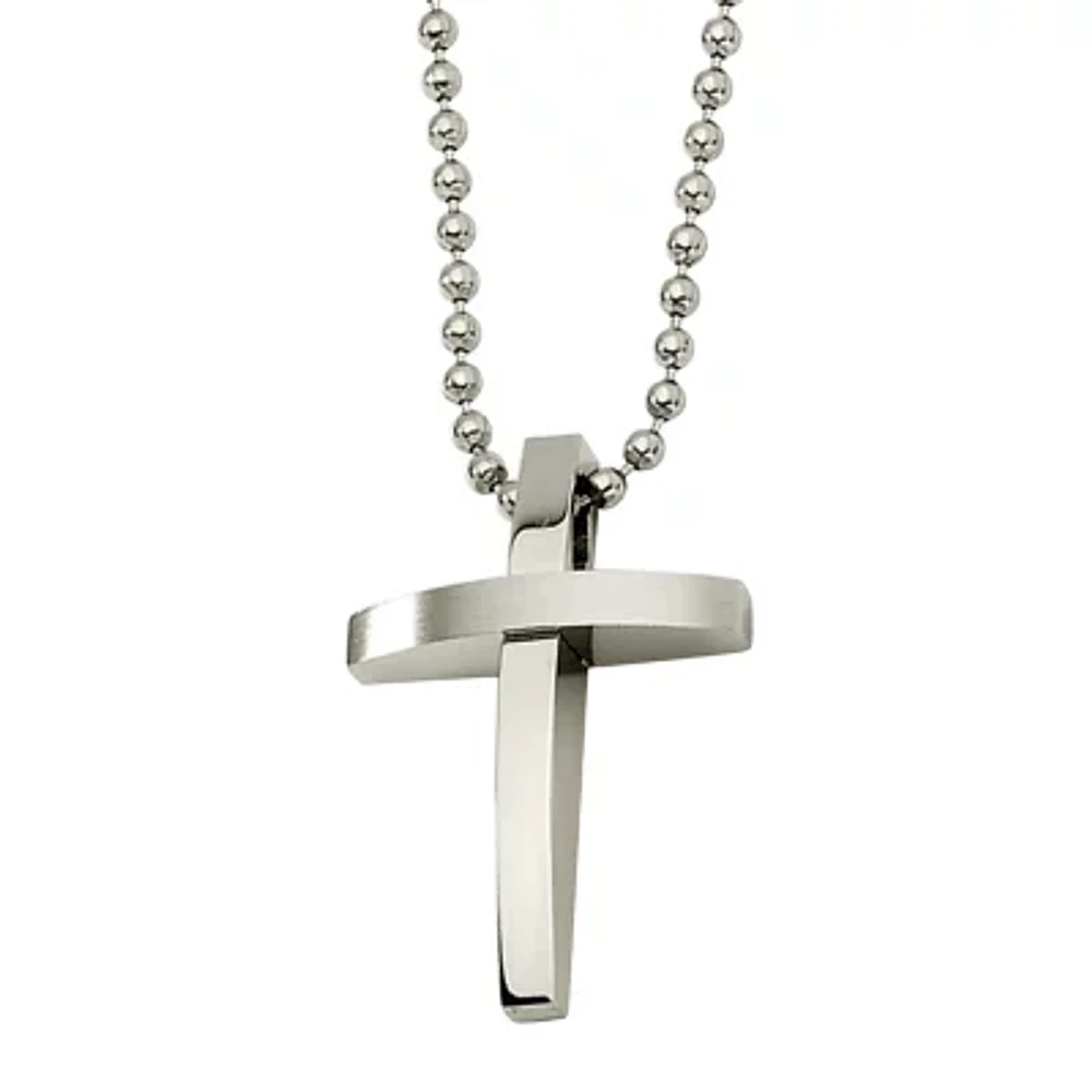 Mens Stainless Steel Cross Pendant