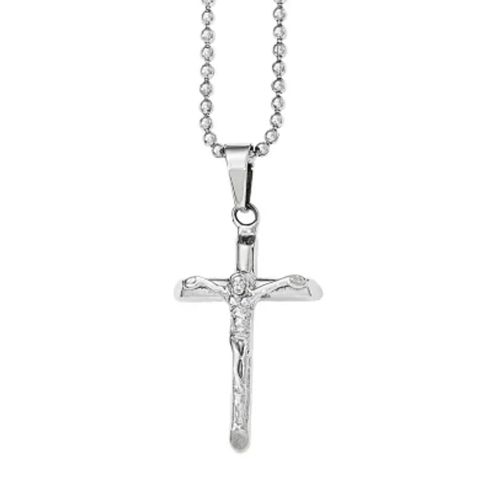 Mens Stainless Steel Crucifix Pendant