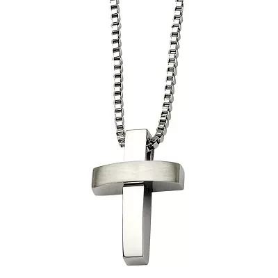 Mens Stainless Steel Cross Pendant