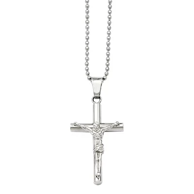 Mens Stainless Steel Crucifix Pendant