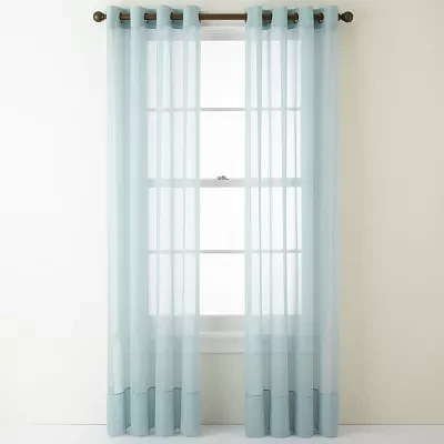 Home Expressions Lisette Grommet Top Sheer Single Curtain Panels