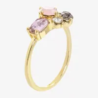 Sparkle Allure Crystal 14K Gold Over Brass Cluster Cocktail Ring