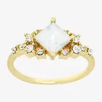 Sparkle Allure Crystal 14K Gold Over Brass Cocktail Ring