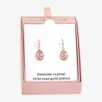 Sparkle Allure Crystal 18K Rose Gold Over Brass Drop Earrings