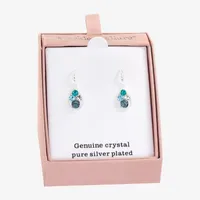 Sparkle Allure Crystal Pure Silver Over Brass Drop Earrings