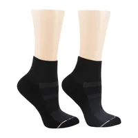 Dr.Motion 2 Pair Quarter Ankle Socks Womens