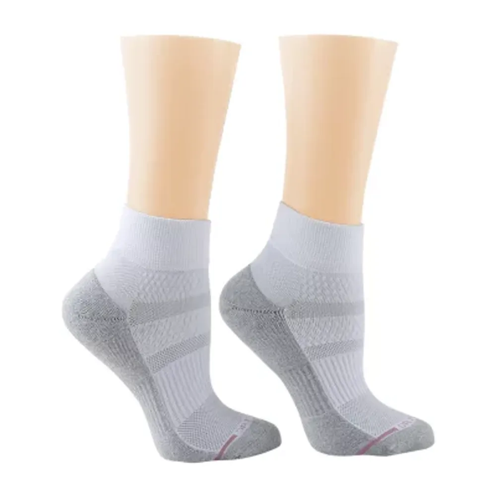 Dr.Motion 2 Pair Quarter Ankle Socks Womens