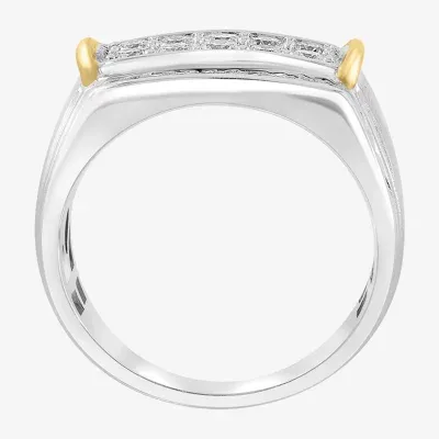 Effy Mens 1 1/ CT. T.W. Mined White Diamond 14K Two Tone Gold Fashion Ring