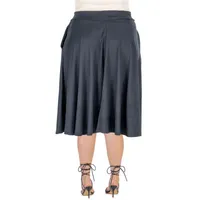 24seven Comfort Apparel Womens Mid Rise A-Line Skirt-Plus