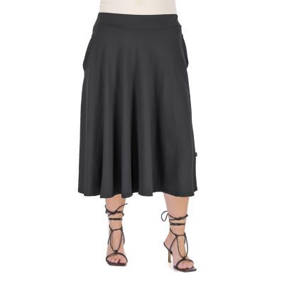 24seven Comfort Apparel Womens Mid Rise A-Line Skirt-Plus