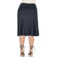 24seven Comfort Apparel Womens Mid Rise A-Line Skirt-Plus