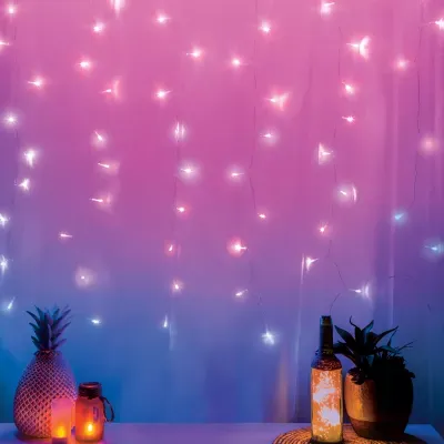West & Arrow White/Pink/Purple LED Curtain Light 96