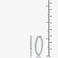 (H-I / I1) 3 CT. T.W. Lab Grown Diamond 10K or 14K White Yellow Gold 30.9mm Hoop Earrings