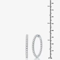 (H-I / I1) 4 CT. T.W. Lab Grown Diamond 10K or 14K Gold 34.3mm Hoop Earrings