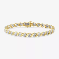 4 CT. T.W. Natural White Diamond 14K Yellow Gold 7.25 Inch Tennis Bracelet