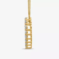 Womens 2 CT. Lab Grown White Diamond 10K White or Yellow Gold Heart Pendant Necklace