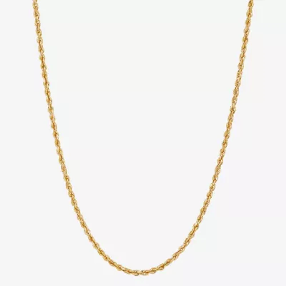 10K Gold Inch Solid Rope Chain Necklace