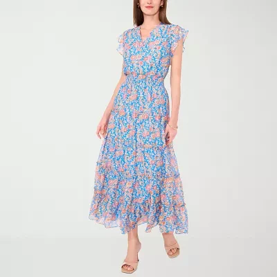 MSK Womens Sleeveless Floral Maxi Dress