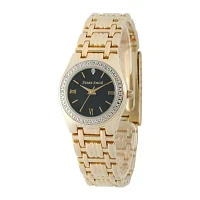 Personalized Dial Womens Diamond-Accent Gold-Tone Bracelet Watch