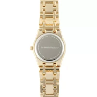 Personalized Dial Womens Diamond-Accent Gold-Tone Bracelet Watch