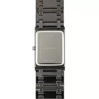 Personalized Dial Mens Diamond-Accent Square Black Watch