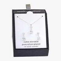 Sparkle Allure 2-pc. Cubic Zirconia Pure Silver Over Brass Jewelry Set