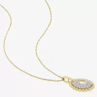 Womens 1/5 CT. T.W. Natural White Diamond 10K Gold Hamsa Pendant Necklace