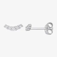 1/10 CT. T.W. Natural White Diamond 10K White Gold 2.8mm Curved Stud Earrings